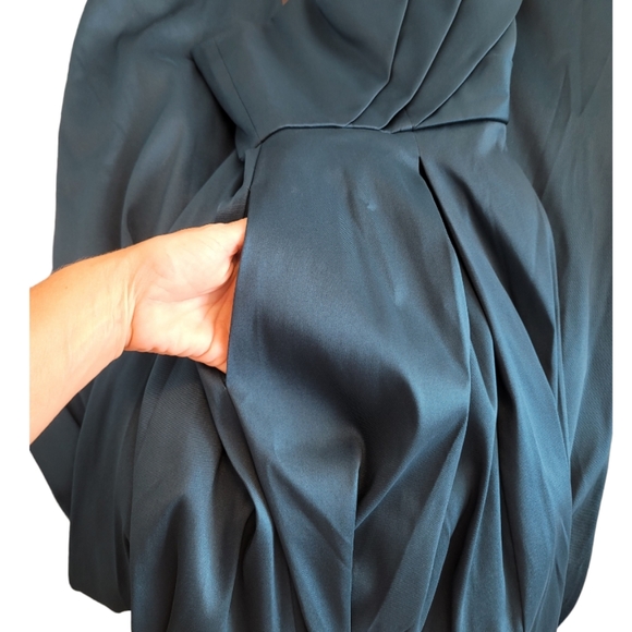 🆕️ Aidan Mattox Strapless Pleated Ball Gown in Dark Jade - Picture 11 of 16